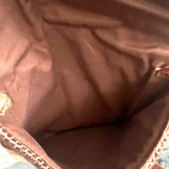 Handmade Brown and Tan Wool Crossbody Bag with Suede strap - Picture 4 of 4